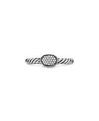 Petite Pavé Oval Ring with Diamonds