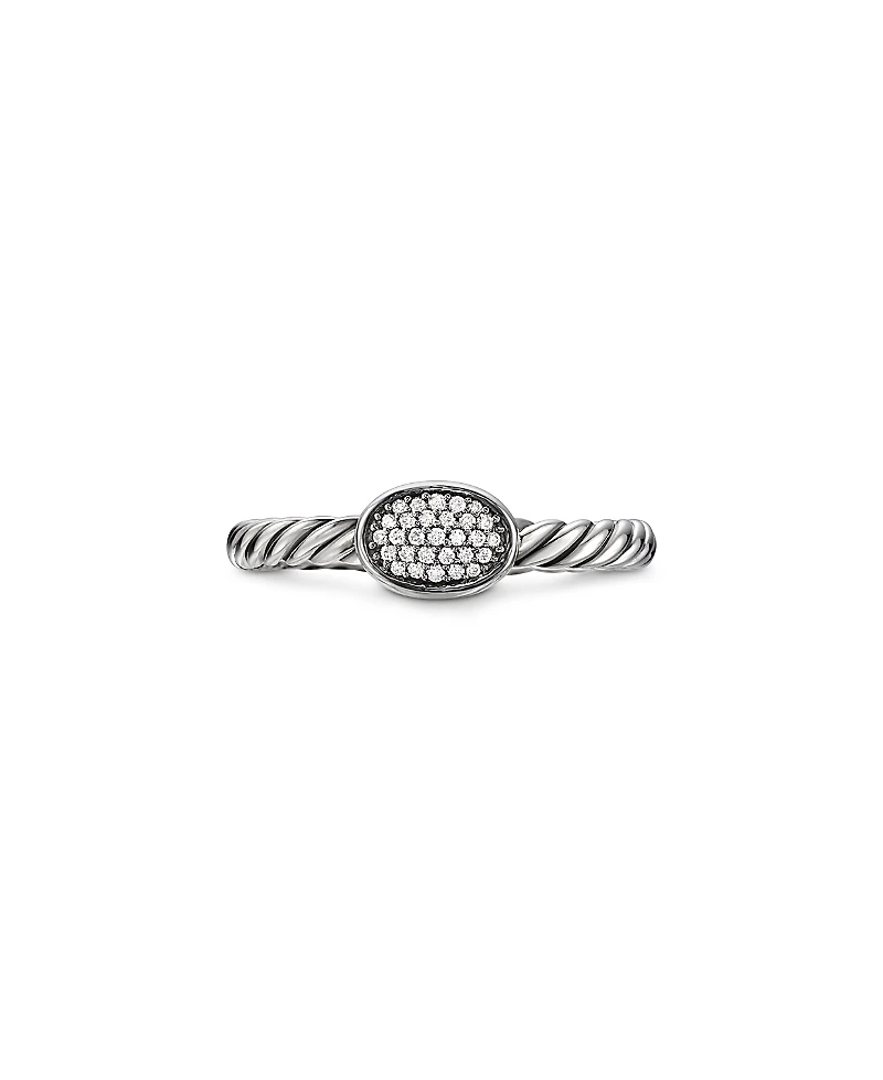 David Yurman Petite Pave Oval Ring with Diamonds