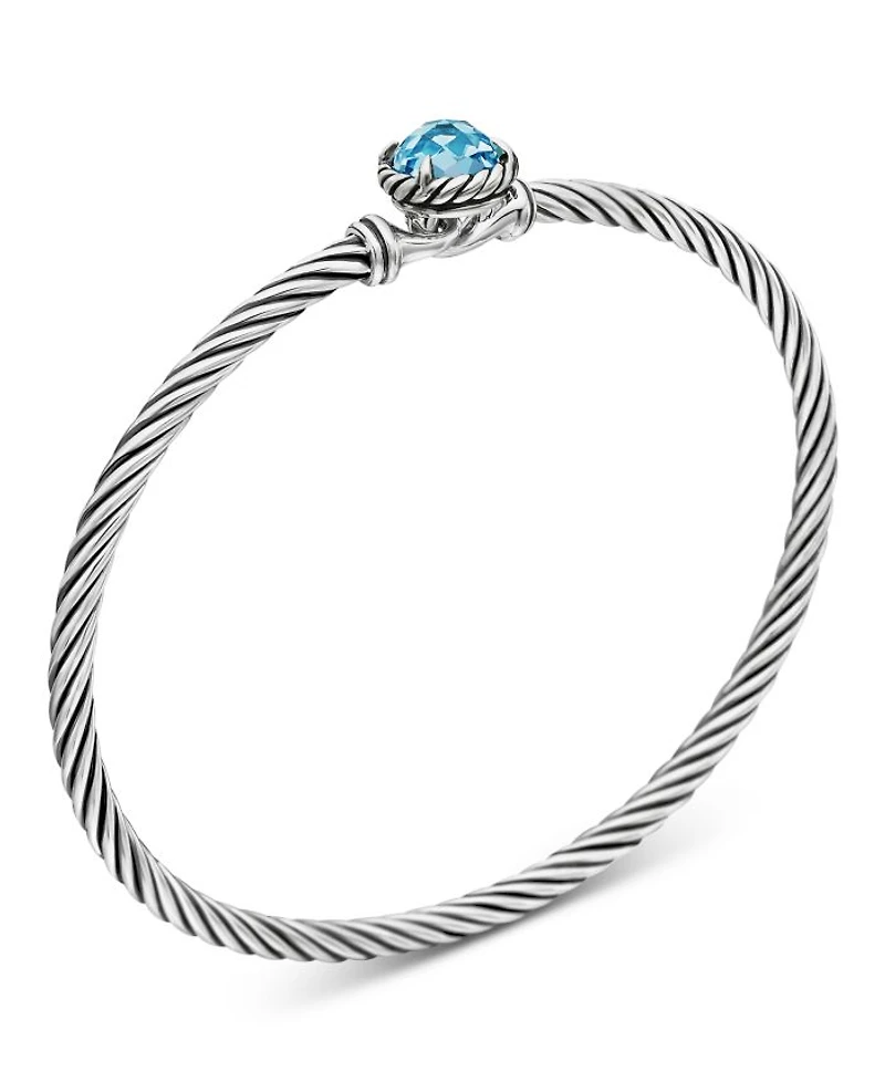 Petite Châtelaine ® Bracelet Sterling Silver with Blue Topaz, 3mm