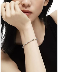 Stax Chain Link Bracelet with Diamonds in 18K White Gold
