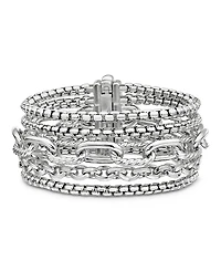 David Yurman Sterling Silver Multi-Row Chain Bracelet