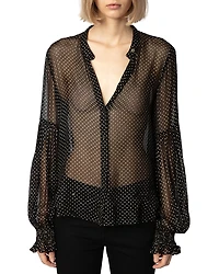 Zadig & Voltaire Tandy Mousseline Sparkle Top