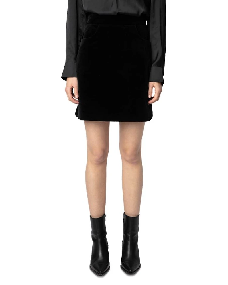 Jinette Velvet Mini Skirt