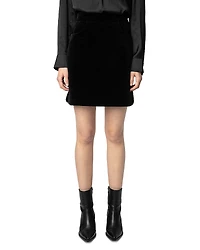 Zadig & Voltaire Jinette Velvet Mini Skirt