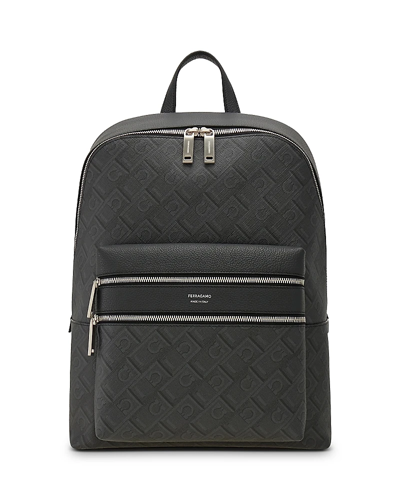 Ferragamo Embossed Gancini Leather Travel Bag