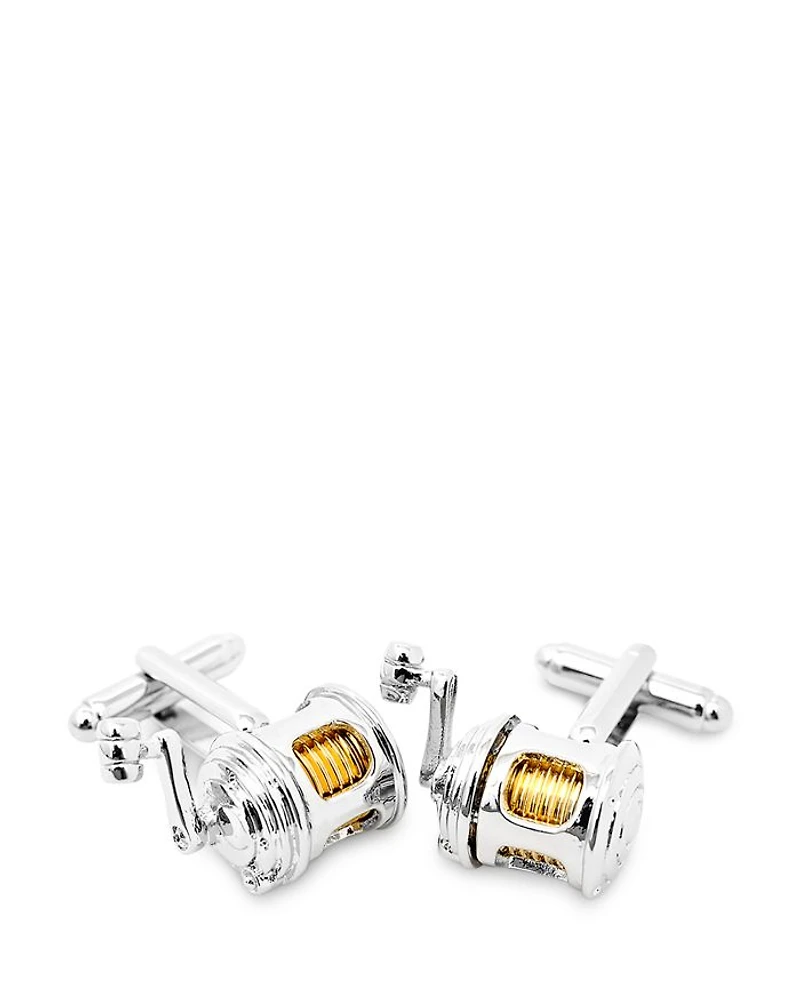 Two Tone Fishing Reel Cufflinks