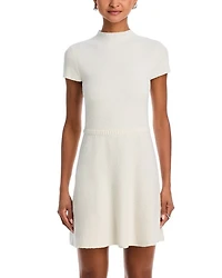 Bouclé Mock Neck Mini Dress