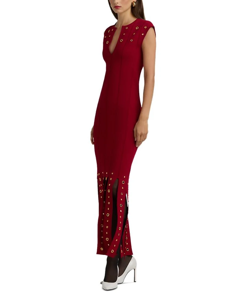 Embellished Eyelet Sleeveless Dress