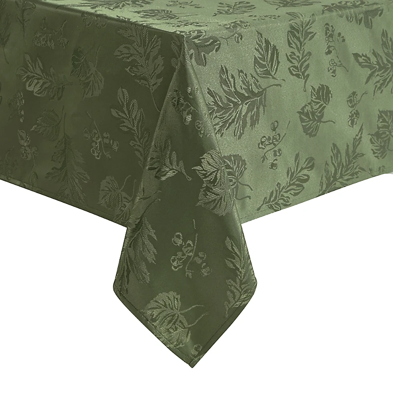 Elrene Home Fashions Elegant Woven Leaves Jacquard Damask Rectangle Tablecloth, 144 x 60