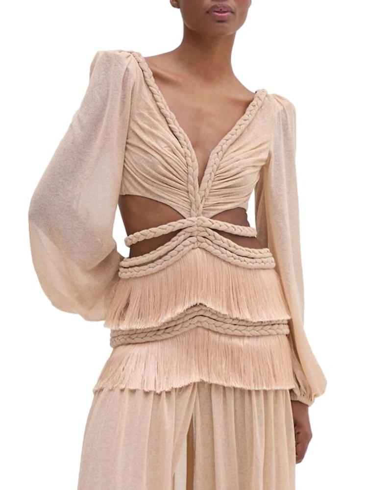 Rope Trim Fringe Dress