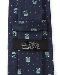 Star Wars Mandalorian Helmet Dotted Tie