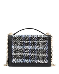Deco Plaid Tweed Chain Shoulder Bag