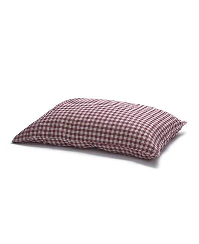 Gingham Linen Blend Pillowcase Pair, Queen