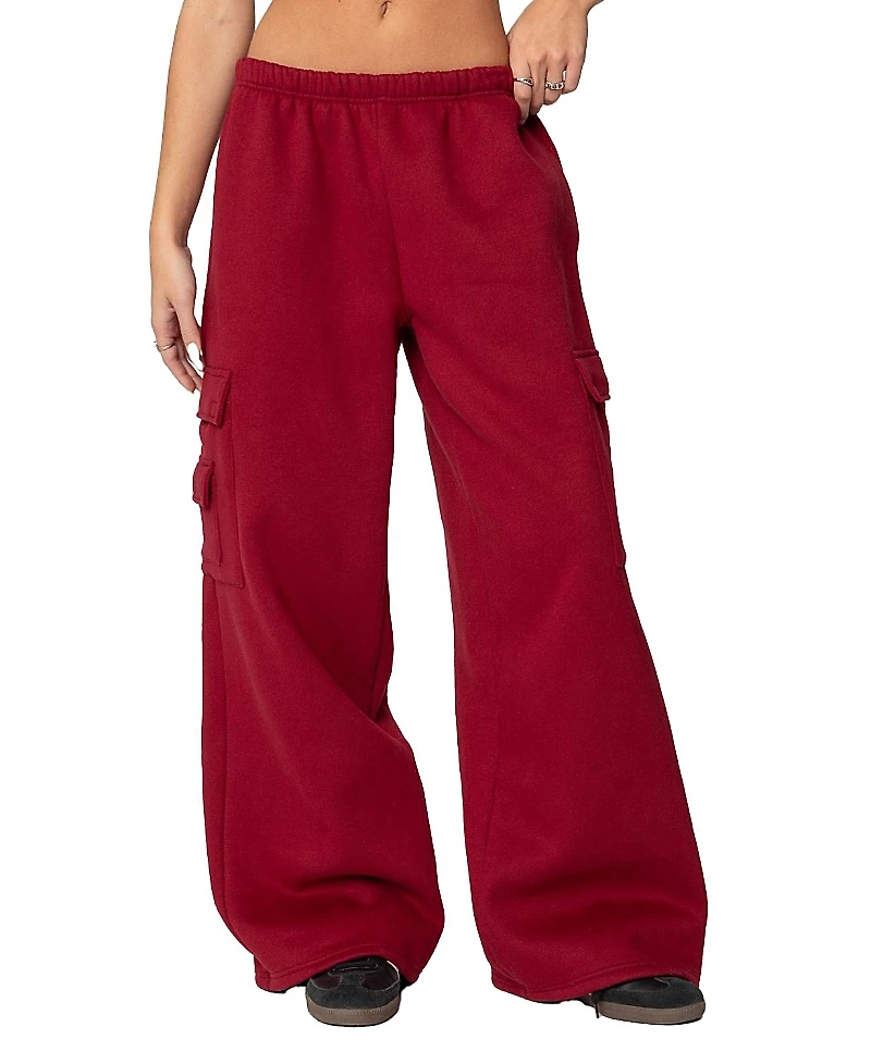 Edikted Wide Leg Cargo Sweatpants