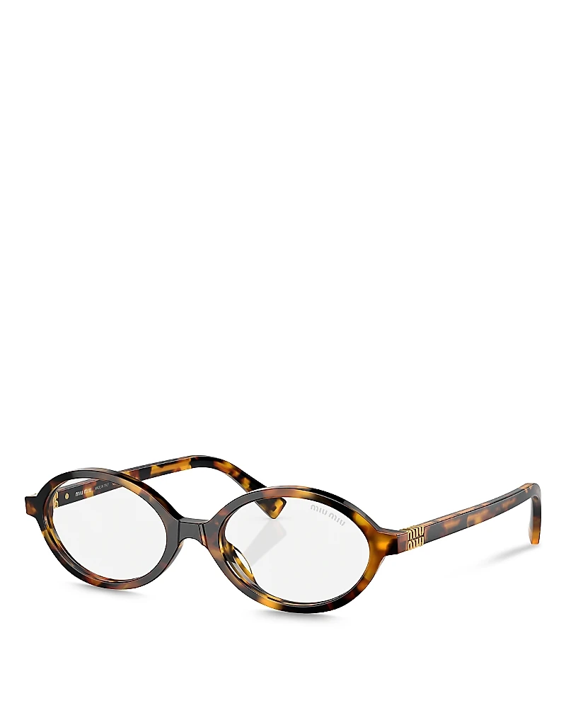 Miu Regard Oval Blue Light Glasses, 50mm