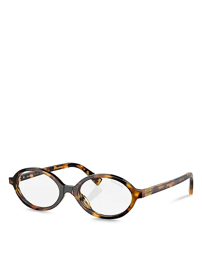 Miu Regard Oval Blue Light Glasses, 50mm
