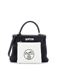 Kelly Handbag Black Togo with Palladium Hardware