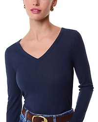 Ribbed V Neck Top