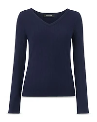 Ribbed V Neck Top