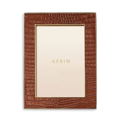 Classic Croc Leather Frame, Chestnut