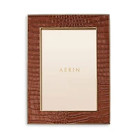 Classic Croc Leather Frame, Chestnut, 5" x 7"