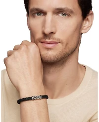 Men's Chevron Black Rubber Bracelet with Pavé Diamonds