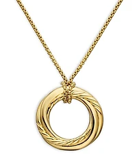 Pavé Crossover Pendant Necklace in 18K Yellow Gold with Diamonds, 21mm