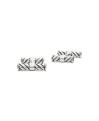 Cable Elongated Cufflinks in Sterling Silver, 22mm