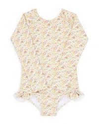 Girls' Marigold Long Sleeve One Piece Rash Guard Swimsuit - Baby, Little Kid, Big Kid