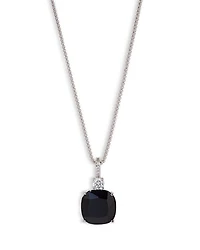 Macaron Cubic Zirconia Clear & Color Cushion Pendant Necklace, 16-18"
