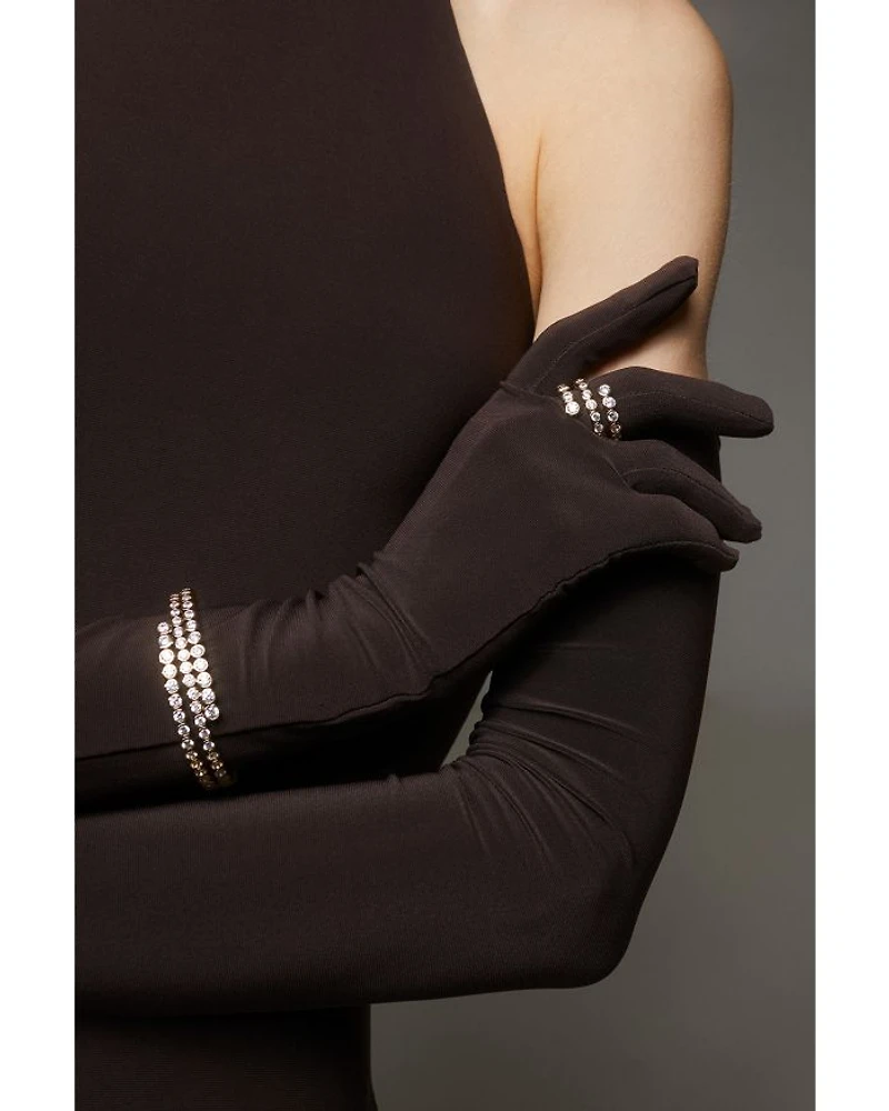 Dazzle Cubic Zirconia Bezel Triple Flex Wrap Bracelet