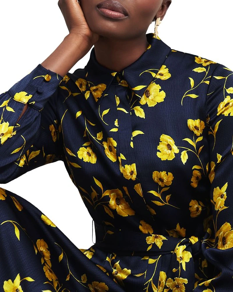 Amelia Satin Shirt Dress