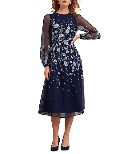 Hobbs London Lois Embroidered Midi Dress