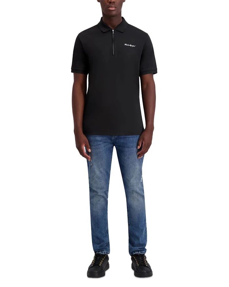 Half Zip Signature Logo Polo Shirt