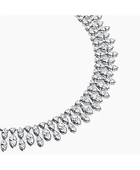 Trillion Cascade Necklace in 14K White Gold, 33ctw Trillion Lab Grown Diamonds