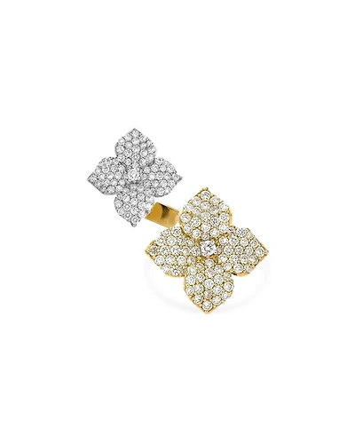 18K Yellow & White Gold Fiore Diamond Double Fiore Open Ring