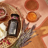 Child's Pose™ Herbal Adaptogen Tea for Sleep & Restful Calm in Violet Glass Apothecary Jar, 6 oz.