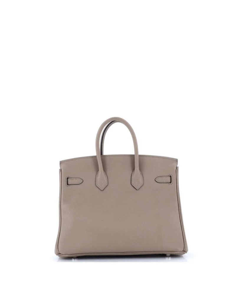 Birkin 25 Handbag Grey Swift with Palladium Hardware