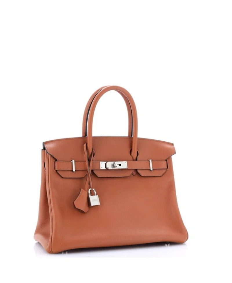 Birkin 30 Handbag Brown Novillo with Palladium Hardware