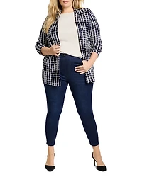 Painted Plaid Boyfriend Blazer