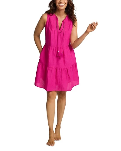 St. Lucia Sleeveless Tiered Dress Swim Cover-Up