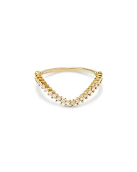 9K Yellow Gold Grey Diamond Mini Wave Ring, 0.22 tcw