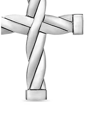 Men's DY Helios Cross Pendant in Sterling Silver, 48mm