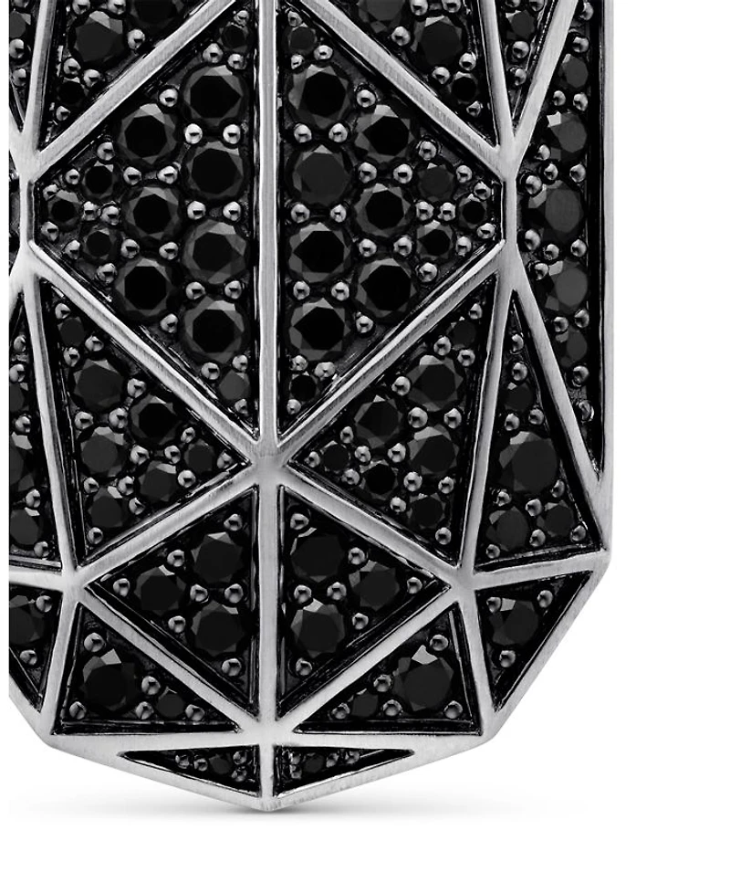 Men's Torqued Faceted Amulet in Sterling Silver with Diamonds