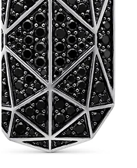 Men's Torqued Faceted Amulet in Sterling Silver with Diamonds