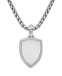 Shield Amulet Pendant with Black Onyx and Pavé Black Diamonds