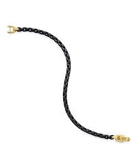 Men's Box Chain Bracelet Sterling Silver or Stainless Steel with 14K Yellow Gold, 5mm