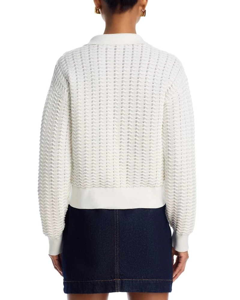 Mozart Scallop Stitch Polo Sweater