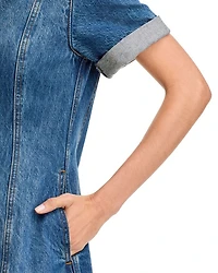 Button Front Denim Dress