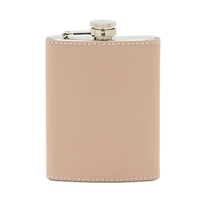 Blue Pheasant Warren Stainless Steel and Full Grain Leather Flask